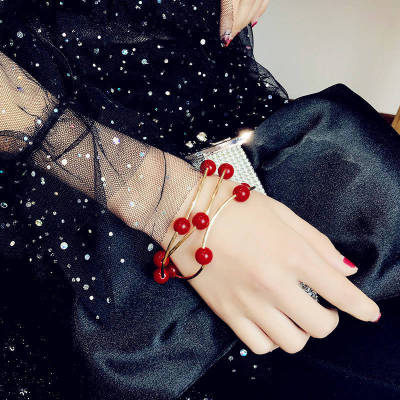 2019 new web celebrity Korean version pearl bracelet female simplicity student sen bestie bracelet sister bracelet red