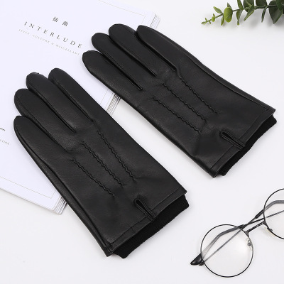 Autumn and winter new men's gloves imported sheepskin touch screen gloves to keep warm cycling anti-cold gloves mittens