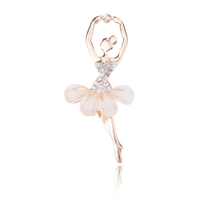 Korean fashion dress and accessory brooch is in vogue with the new elegant dancing ballerina girl brooch 2018