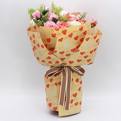 Shunqing creative love newspaper flower wrapping paper flower gift shop flower shop packaging materials manufacturers direct sales