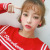 Silver needle 2019 piglet red pearl earring female Korean personality snowflake earring earrings
