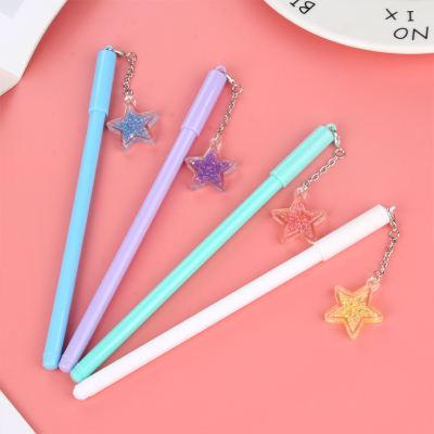 Factory Direct Sales New Cartoon Starfish Pendant Gel Pen Internet Celebrity Pendant Pendant Pendant Pen Wind Chime Black Gel Pen