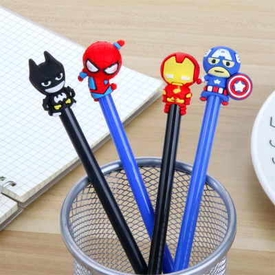 Japanese and Korean New Cartoon Superhero Gel Pen Batman Stylish Pen Creative Stationery Student Studying Stationery