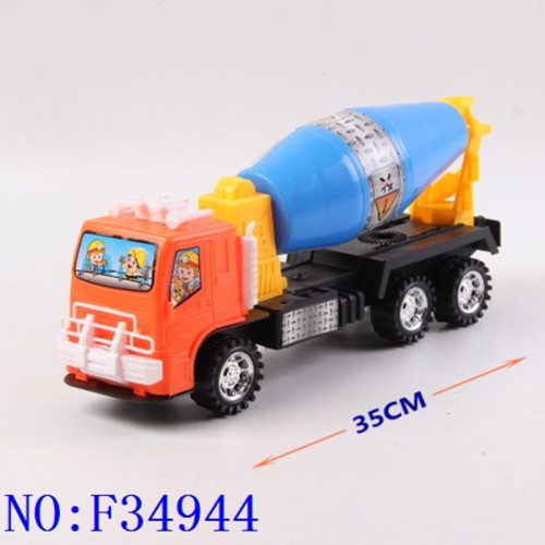 Yiwu Small Commodity Children‘s Plastic Toy Cement Mixer Solid Color Sliding Engineering Vehicle F34944