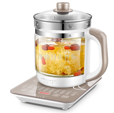 Life elements health pot full automatic thickened glass tea kettle kettle flower teapot black tea