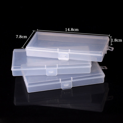 Transparent PP integrated flap storage box rectangular plastic packaging box DIY storage parts box