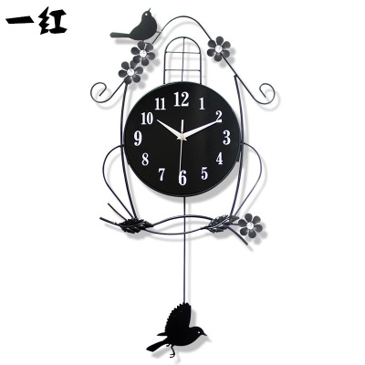 A red modern decoration ceiling clock personality sitting room creative clock