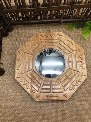 Peach Carved Trigram Mirror Concave-Convex Gossip/Tiger Head Gossip/Eight-Diagram-Shaped Appetizer Factory Supply Wholesale Gossip