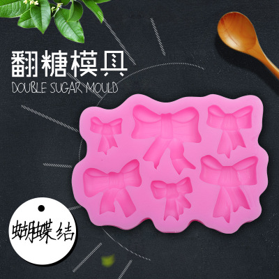 Sugar cake decoration chocolate mold bow-shaped Sugar mold DIY baking tool