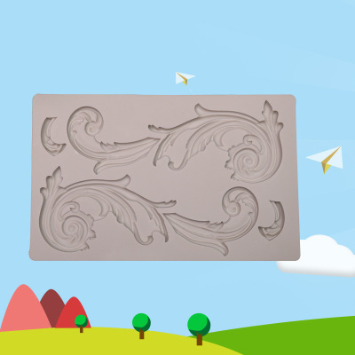 Rectangular sugar mold liquid silicone mold diy cake mold floral pattern chocolate baking tool