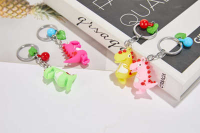 Small gift activity with cute little dinosaur key ring pendant exploding silicone key pendant wholesale