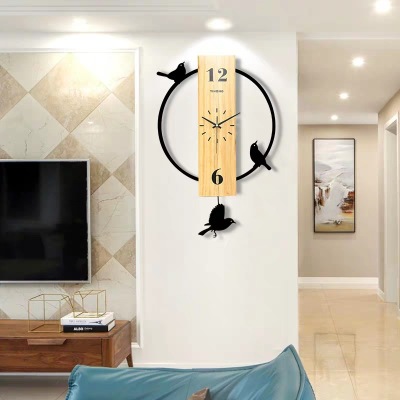 Nordic style clock wall clock living room modern simple quiet clock personality creative fashion household quartz clock