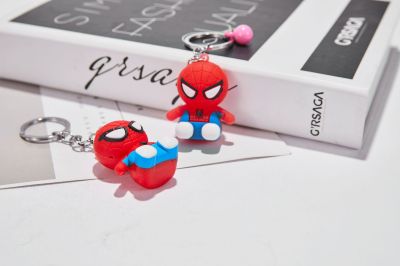 Gift web celebrity toy silicone pendant spiderman key chain color spiderman silicone doll