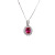 S925 sterling silver - plated micro-egg -shaped red corundum pendant necklace simple and stylish valentine's day gift