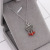 S925 platinum garnet vintage Thai silver lock necklace simple and versatile fashion valentine's day gift accessories from Japan and South Korea