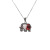 S925 pure silver retro Thai silver garnet elephant necklace simple and versatile fashion valentine's day gift popular in Japan and South Korea