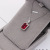 S925 S925 silver plated micro-set red corundum square pendant necklace simple fashion valentine's day gift