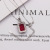 S925 S925 silver plated micro-set red corundum square pendant necklace simple fashion valentine's day gift