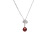 S925 pure silver plated platinum garnet strawberry crystal maple leaf necklace simple and grace valentine's day gift from Korea and Japan
