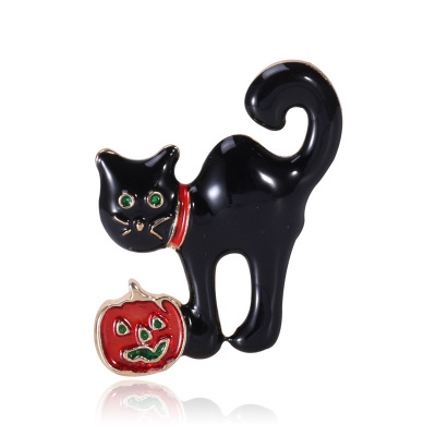 Cross border hot sale Halloween series brooch with new fashion alloy dripping oil animal brooch manufacturers direct