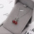 S925 pure silver plated platinum garnet cherry necklace simple and versatile fashion valentine's day gift Japanese and Korean accessories
