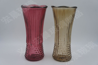 New Shelves Many styles 25cm High Glass Vase Lace mouth, Transparent spray Glass Vase