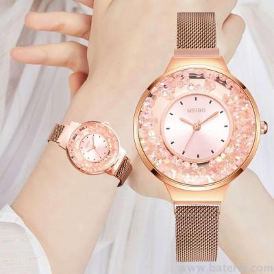 Web celebrity fashionable compact color ball milan belt ladies watch happy hourglass magnetic absorption band watch