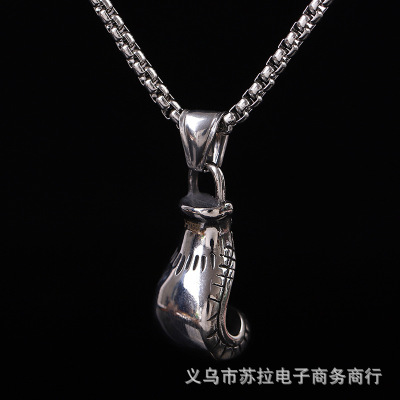 Boxing gloves men titanium steel pendant retro gifts for men and women jewelry Europe and the United States fashion personality necklace wholesale