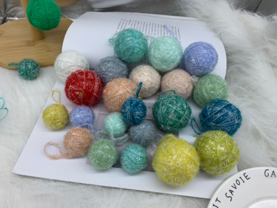 Qiu Shuo 4-7cm wool ball Christmas decorations snow Velvet winding ball Christmas hand decorations Pendant