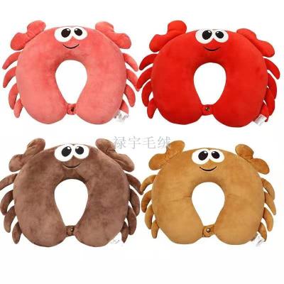 Crab plush u-shaped pillow cartoon creative neck pillow advertising promotion nap travel pillow