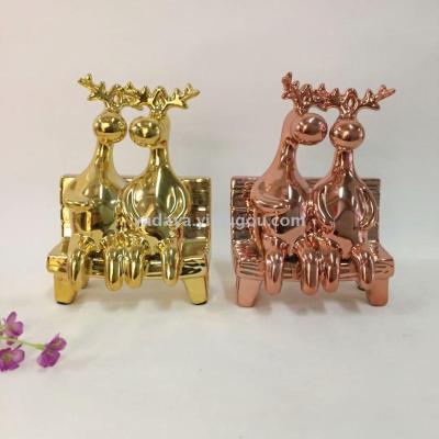 Adayya electroplating ceramic decoration lovers deer