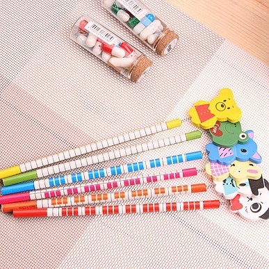 Creative Wooden Gift Stationery Wholesale Korean Stationery Cartoon Animal Tablet Lead Pen Student Office Supplies