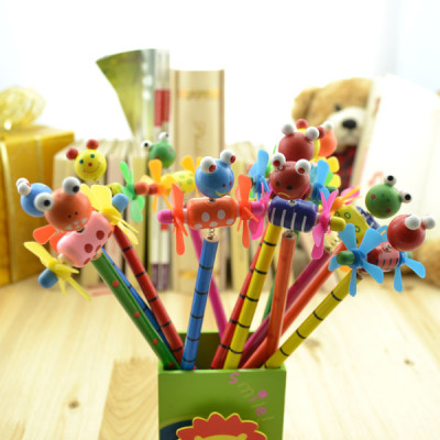 Korean Stationery Fresh Cute Creative Children's Cartoon Pencil Wholesale Windmill Modeling School Supplies