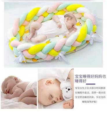 Amazon Hot Sale Four-Strand Woven Baby Folding Bed Cotton Detachable Portable Bionic Baby Bed in Bed