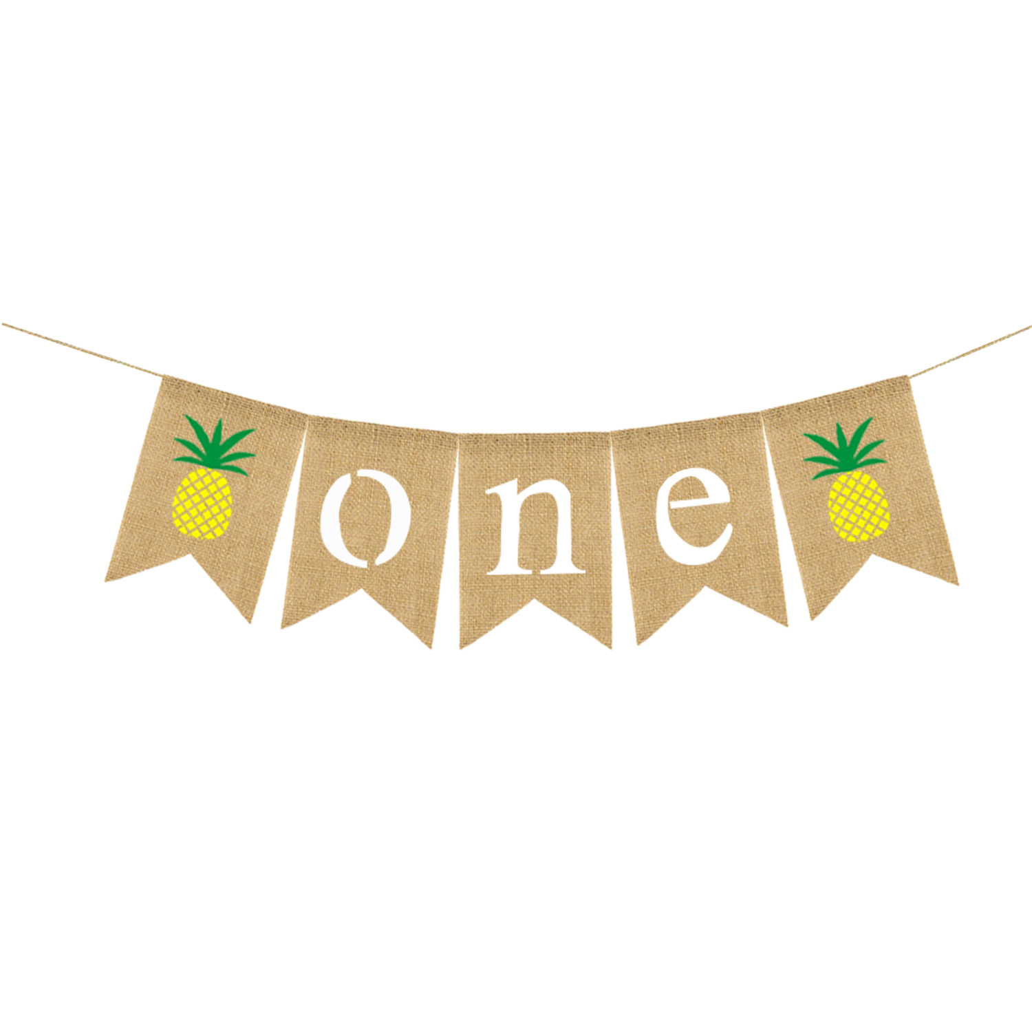 Summer Baby 1 Year Birthday Party Decoration Dovetail Pull Flag Pull Flower One Pineapple Linen Dovetail Flag