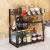 Stainless steel black kitchen shelf seasoning oil salt sauce vinegar storage rack household can be removed and washed 