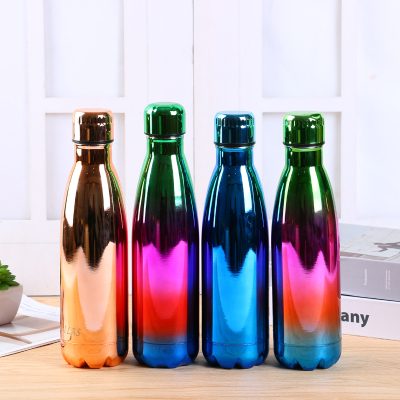 The New color gradient dazzle design stainless steel sports kettle quality stainless steel, color bright