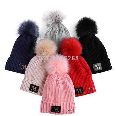 Qiu dong children's knitting cap multi-color optional children's fur cap wholesale