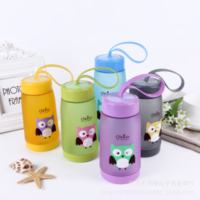 Kids cup cute cartoon space cup creative frosted plastic candy color students sports cup wholesale