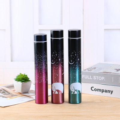 Bright Starry Sky Pattern Decoration Cup Long Strip Shape Thermos Cup Color and Style Variety Factory Spot Direct Sales