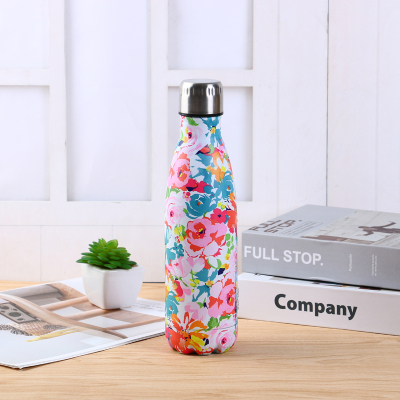 Colorful patterned cup body fashion stainless steel thermos GMBH cup multi - color portable water cup for primary and secondary school students