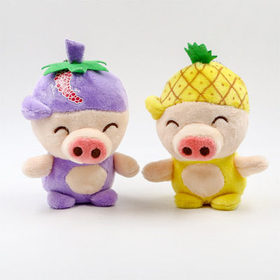 The New fruit pig plush pendant key ring McDull pig plush toy pig year mascot doll machine figurine