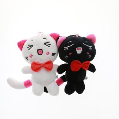 Paula Bow Tie Cat Keychain Clothing Bag Crane Machines Sprinkle Doll Jeans Pendant Plush Toy