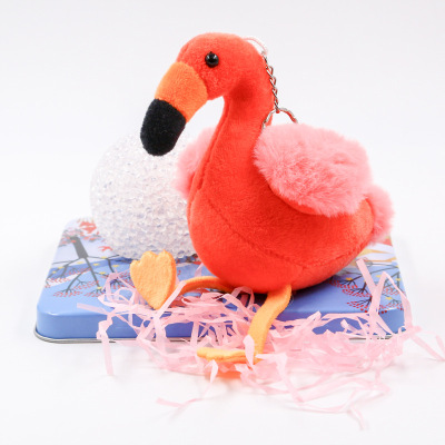 Flamingo plush toy pendant key chain bag pendant grab machine doll gift wholesale