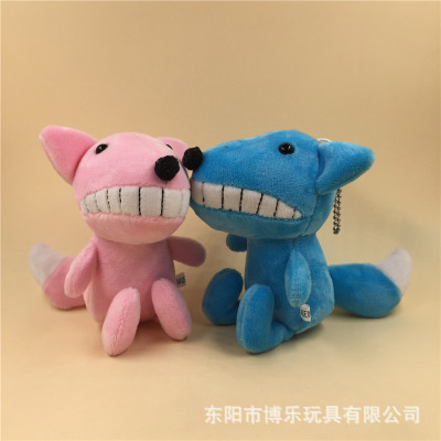 Paula Cute Teddy Wolf Doll Keychain Pendant Plush Big Tooth Wolf Doll and Bag Pendant Prize Claw Doll