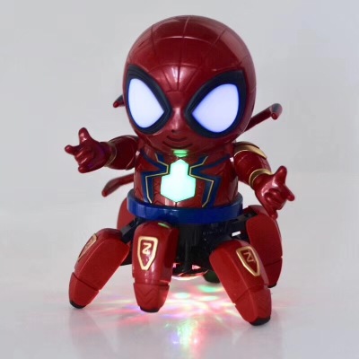 Tik Yin new Taiwan light music electric dance six claw spider-man robot toy avengers
