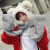 Couples autumn and winter new cute parent-child plush scarf mittens hat three-in-one kit warm and thick scarf