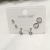 S925 silver needle six one card refined earring copper plated gold set 4A zircon personality simple earring female