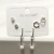 S925 silver needle six unique one card earring copper plated gold set 4A zircon personality simple earring female
