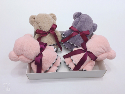 Small bear towel coral pile three-dimensional modeling gift